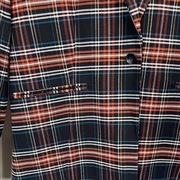 Volcom Plaid Blazer - Orange White, and Black - Picture 5 of 9